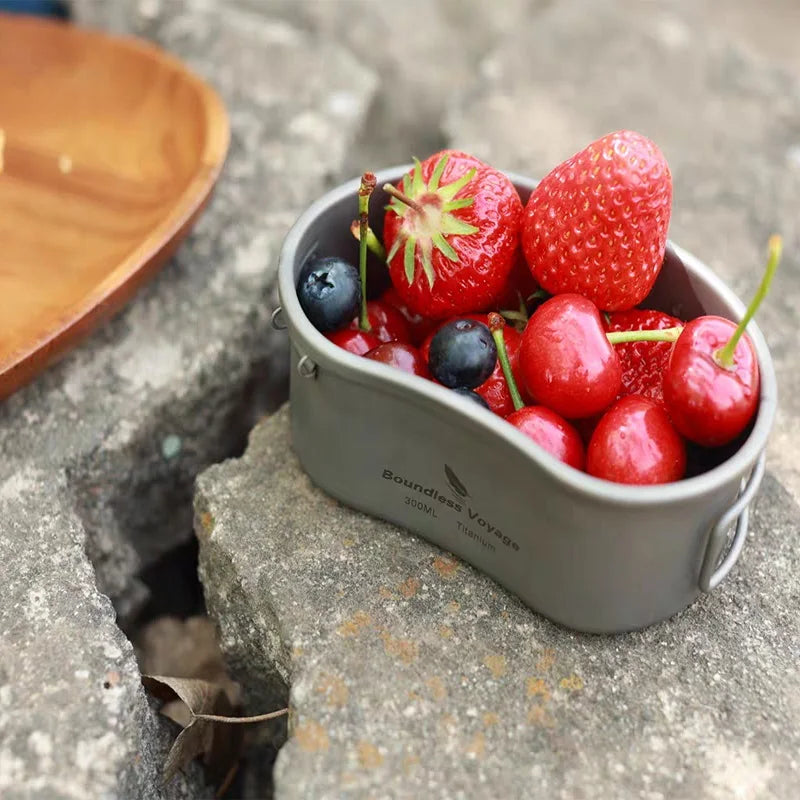 Camping Titanium Pot Cup Set 300ml & 600ml