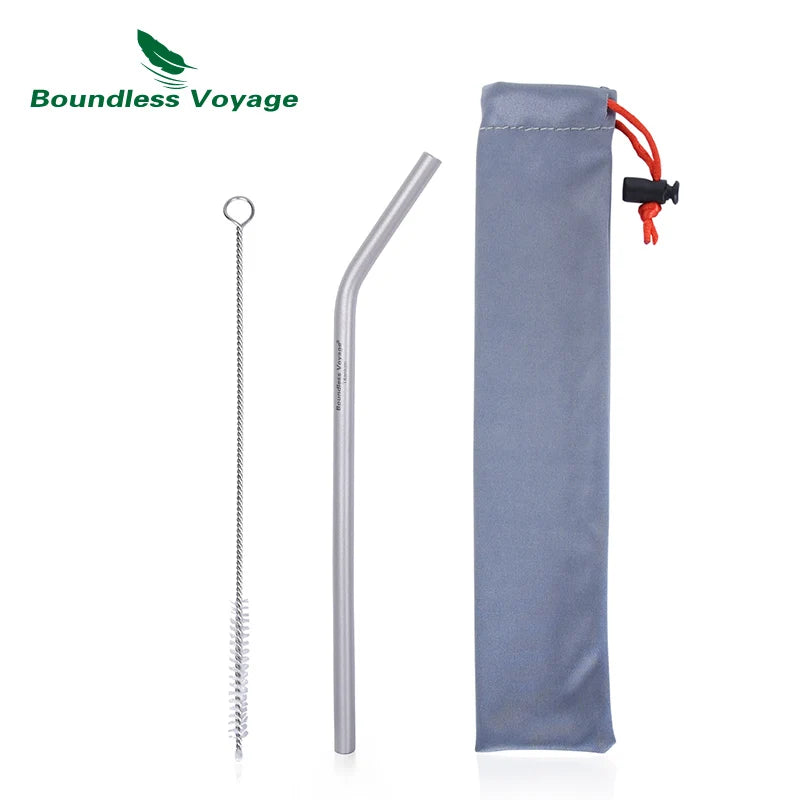 Titanium Straw with Cleaning Brush