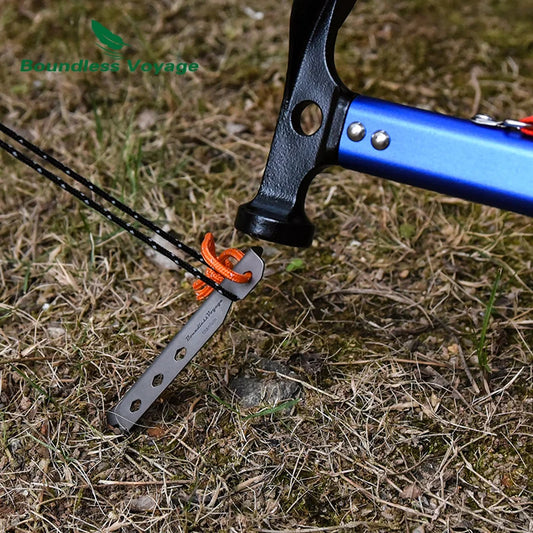 V-shaped Ground nails Camping Titanium Tent Stakes
