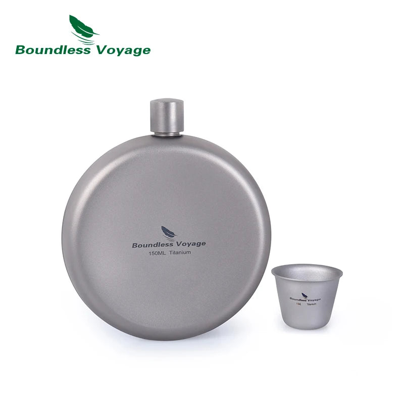 150ml Titanium Hip Flask Small Round Wine Bottle
