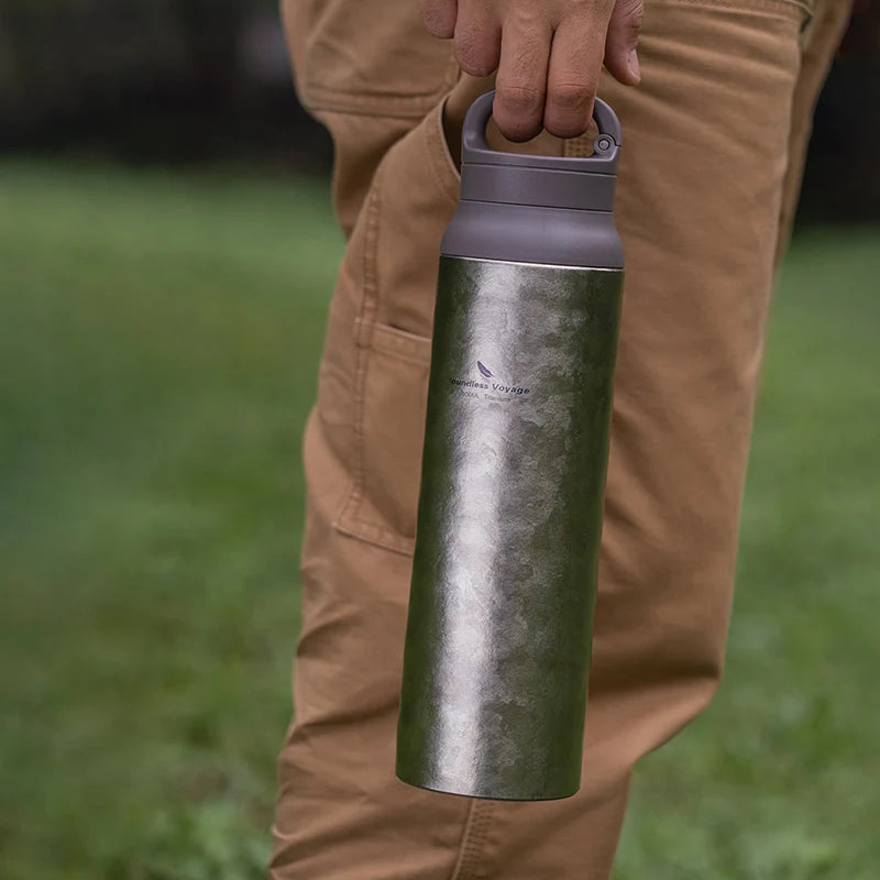 800ml Titanium Vacuum Flask Insulated Thermos Water Bottle