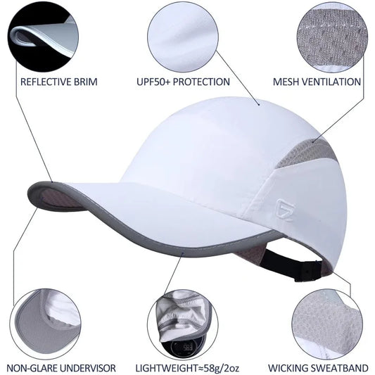 GADIEMKENSD Adjustable Reflective Sports Hat – UPF 50+, Breathable, Quick-Dry M17