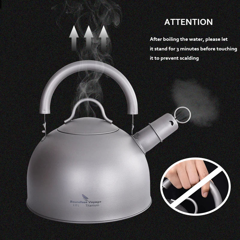 2L Titanium Whistling Kettle Big Capacity Water Jug Tea Pot