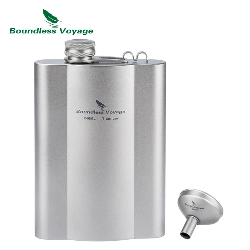 Titanium Hip Flask 180ml / 240ml Whiskey Vodka Wine Pot