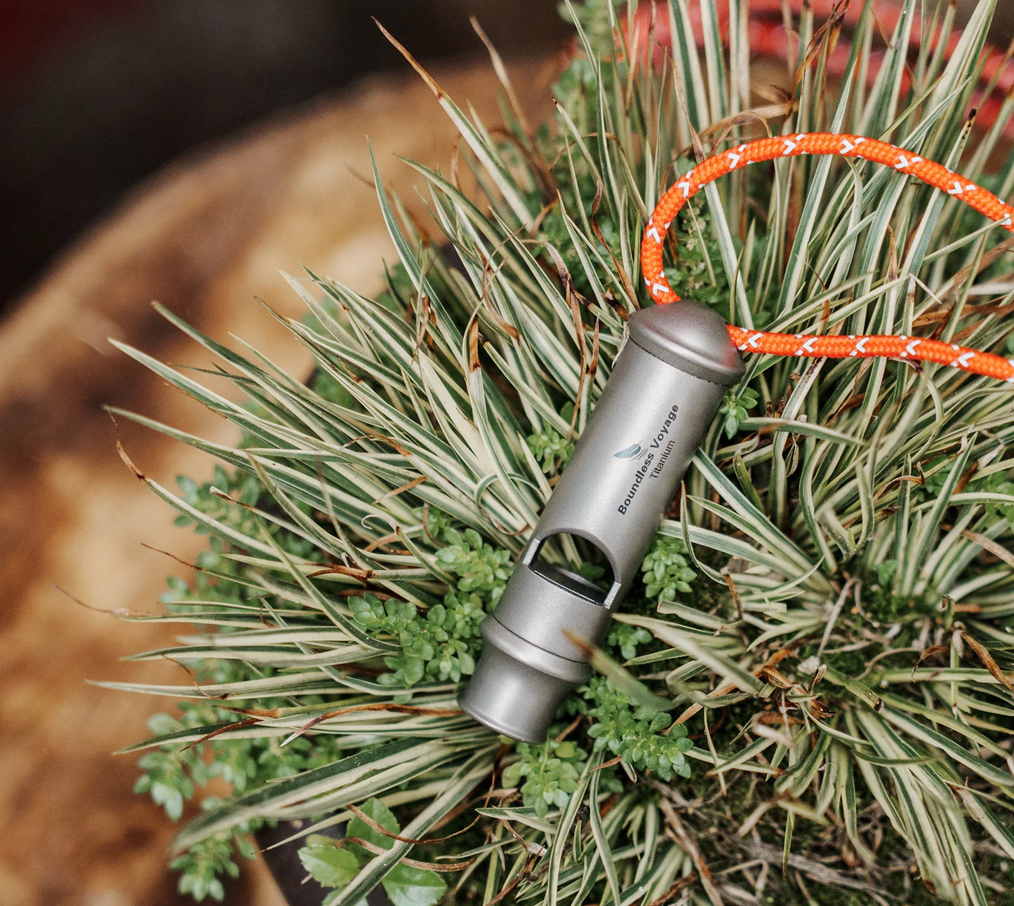 Boundless Voyage Titanium Emergency Whistle 120dB Survival Safety Gear Camping Signal Whistle with Lanyard Loud Ti9019O
