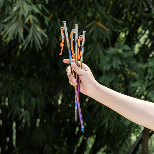 Boundless Voyage Titanium Alloy Tent Pegs Heavy Duty Metal Stakes for Hard Ground Camping Garden Fence & Net Fixing Durable Nail Ti4016P
