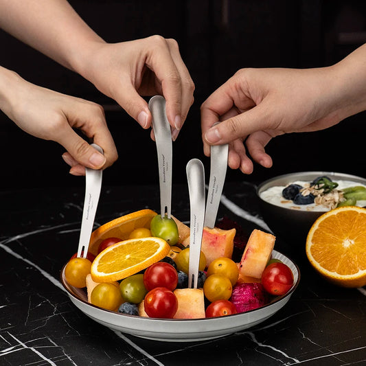 using-titanium-spork-to-eat-camping-meal