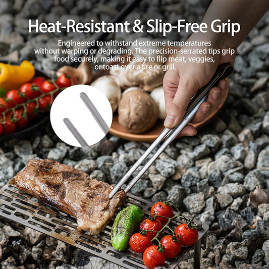 using-titanium-tongs-to-flip-meat-on-grill
