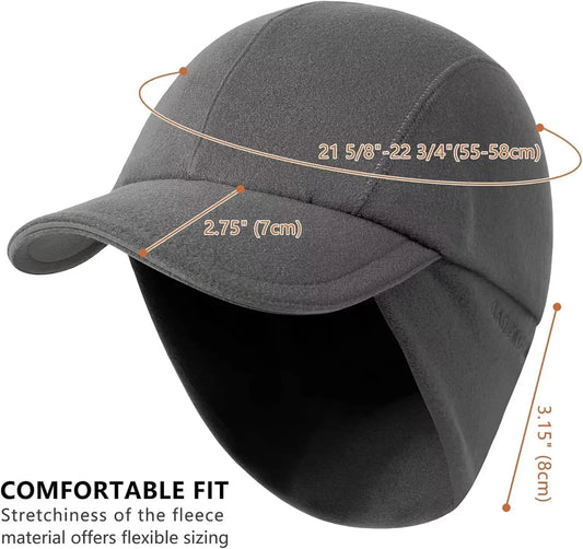 GADIEMKENSD Women's Winter Fleece Ponytail Hat Reflective Baseball Cap with Drop down Ear Warmers Golf Sports Cap M24