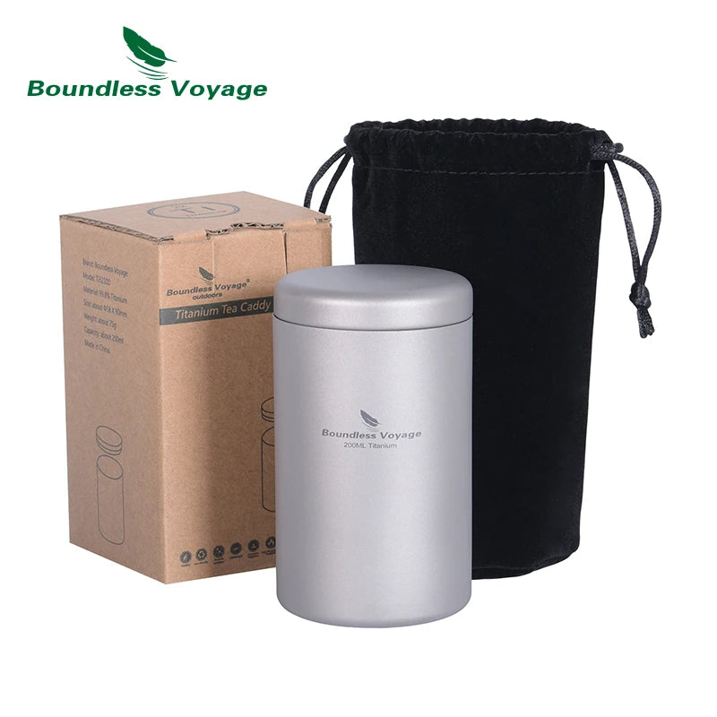 Titanium Tea Caddy Seasoning Jar Mini Size Canister