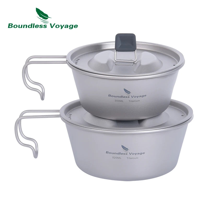 Camping Titanium Sierra Cup 350ml 520ml Outdoor Bowl with Lid
