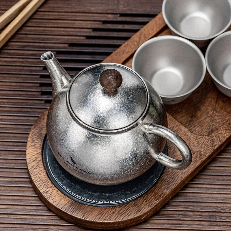 380ml Lightweight Travel Portable Titanium Tea Pot