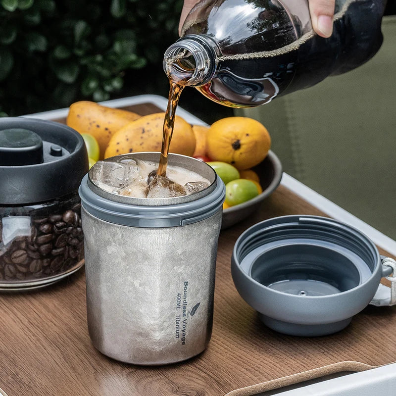 400ml Titanium Coffee Cup Vacuum Insulated Travel Mug