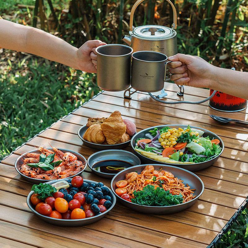 Elevate Your Campsite Dining: The Boundless Voyage Titanium Plate Set