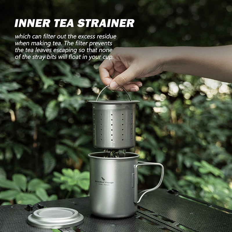 Brew Real Tea Anywhere: Boundless Voyage Titanium Cup with Filter