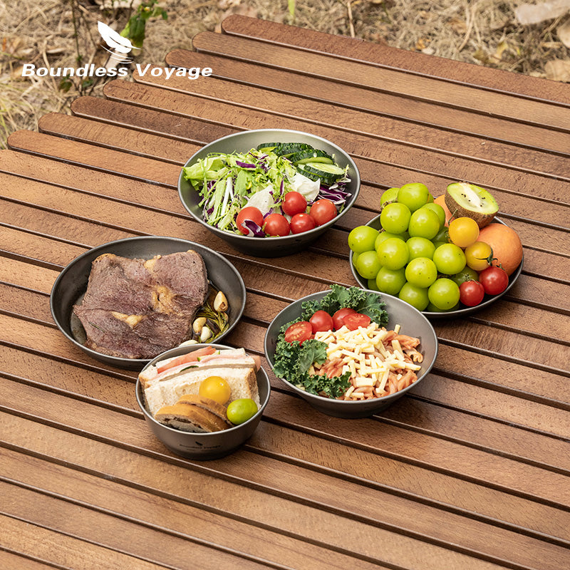 Pack Less, Eat Better: Boundless Voyage Ultralight Titanium Bowl &amp; Plate Set