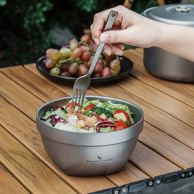 Savor Every Moment: The Boundless Voyage Double-Wall Titanium Bowl