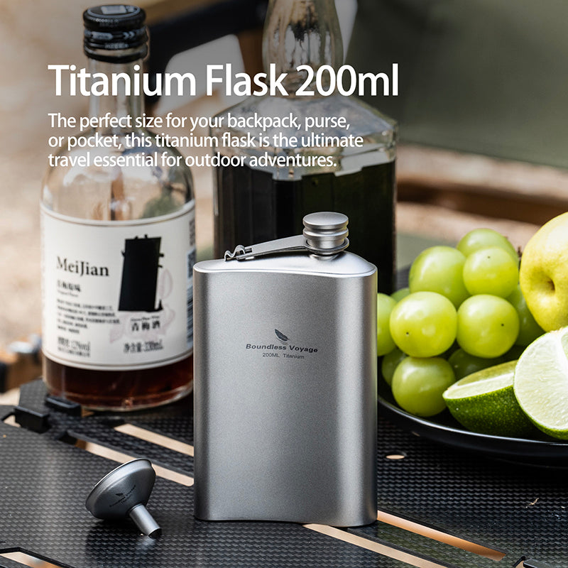 Sip Better, Carry Lighter: Boundless Voyage Titanium Flask with Funnel