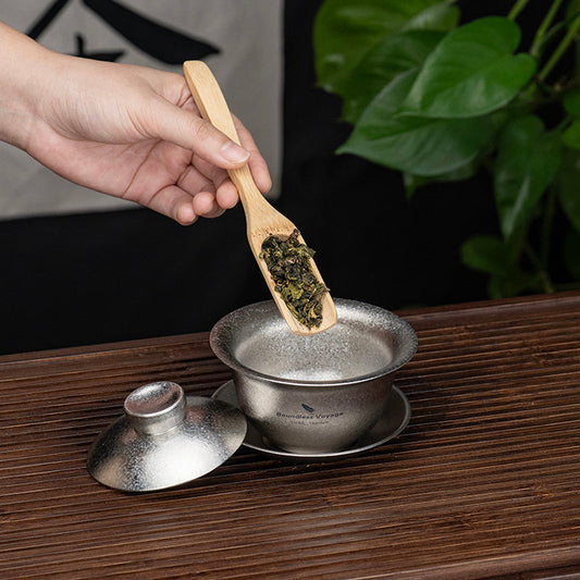 A New Realm of Tea Tasting: The Boundless Voyage Titanium Three-Talent Gaiwan Set – Where Tradition Meets Modernity