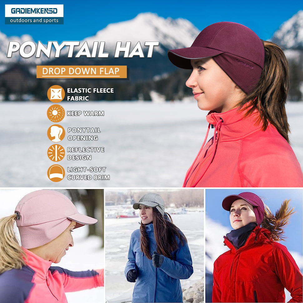 GADIEMKENSD Women's Winter Ponytail Hat Review: Reflective Fleece Running Cap for Cold-Weather Workouts