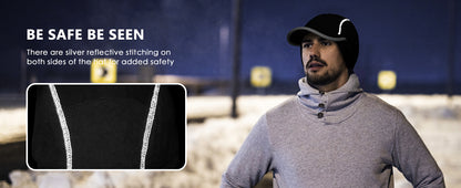 GADIEMKENSD Winter Running Hat with Fleece Ear Warmer & Reflective Trim