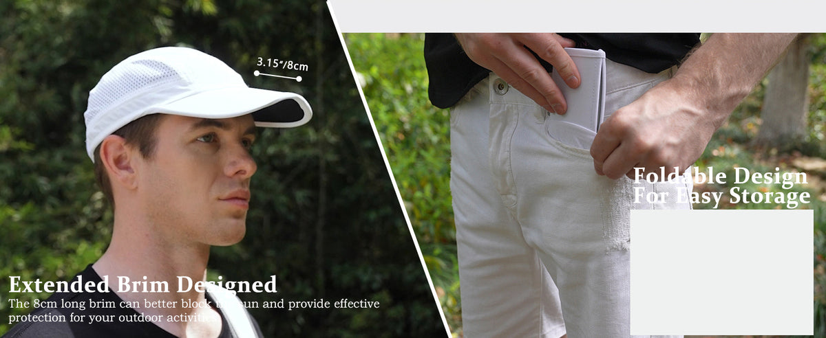 GADIEMKENSD Mens Folding Outdoor Hat Long Brim UPF 50+ Sun Protection