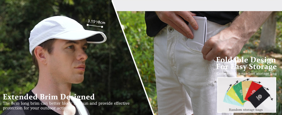 GADIEMKENSD Mens Folding Outdoor Hat Long Brim UPF 50+ Sun Protection