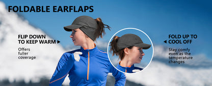 GADIEMKENSD Women's Winter Running Hat – Reflective Ponytail, Fleece Lined for Cold Weather
