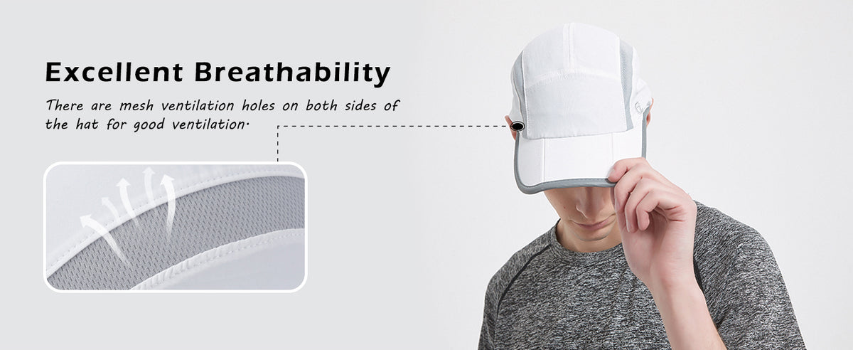 GADIEMKENSD Reflective Folding Outdoor Hat Unstructured Design UPF 50+ Sun Protection Sport Hats for Womens and Mens