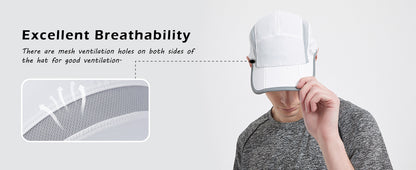 GADIEMKENSD Reflective Folding Outdoor Hat Unstructured Design UPF 50+ Sun Protection Sport Hats for Womens and Mens