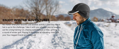 GADIEMKENSD Winter Running Hat with Fleece Ear Warmer & Reflective Trim