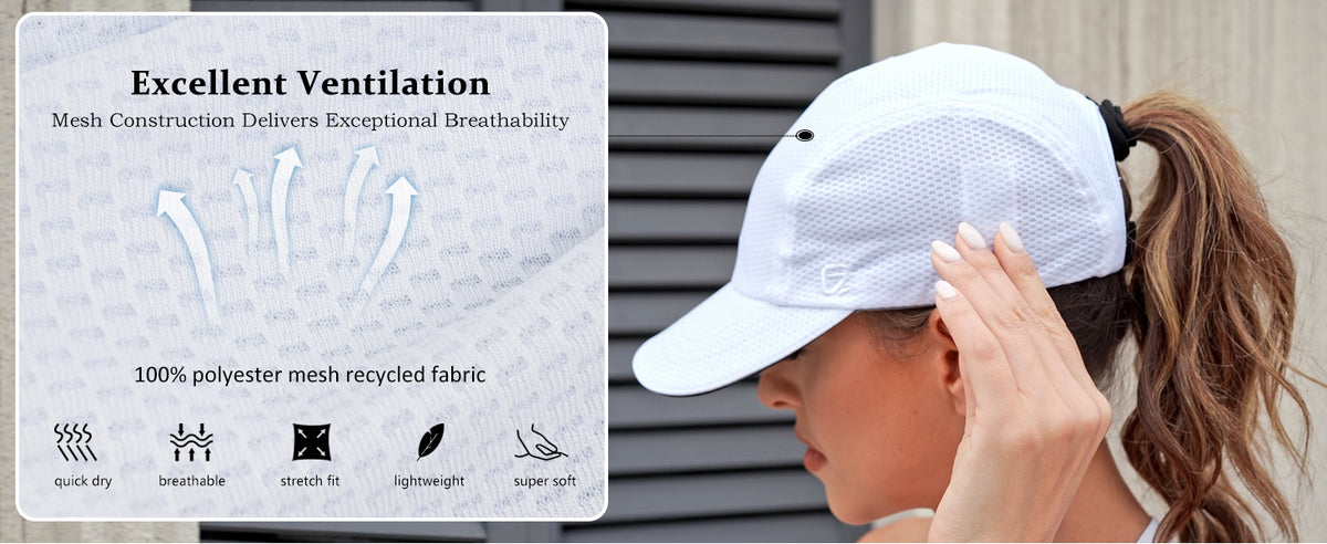 GADIEMKENSD Women's Race Day Running Cap Performance Mesh Hat - Excellent Ventilation, Lightweight, Reflective Safety