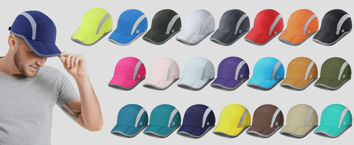 GADIEMKENSD Reflective Folding Outdoor Hat Unstructured Design UPF 50+ Sun Protection Sport Hats for Womens and Mens