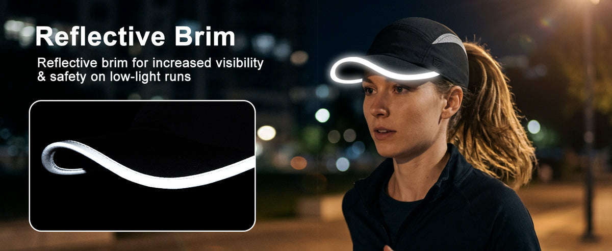 GADIEMKENSD UPF 50+ Reflective Outdoor Cap – Breathable, Quick-Dry, Adjustable for Men & Women