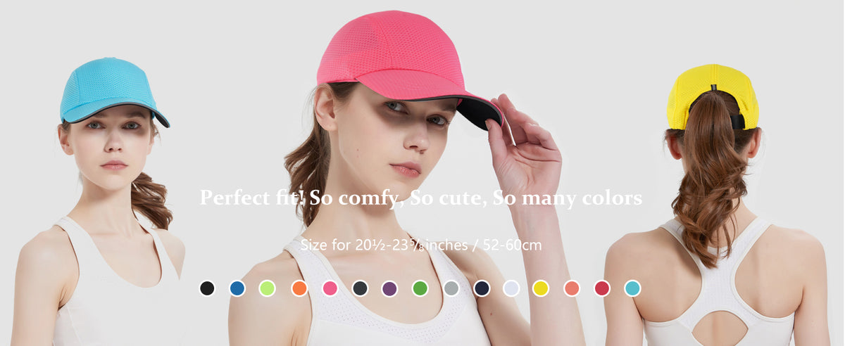 GADIEMKENSD Women's Race Day Running Cap Performance Mesh Hat - Excellent Ventilation, Lightweight, Reflective Safety