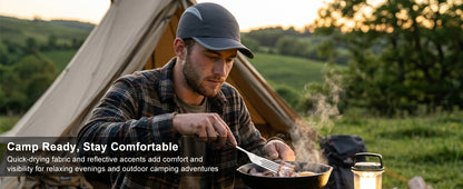 GADIEMKENSD UPF 50+ Reflective Outdoor Cap – Breathable, Quick-Dry, Adjustable for Men & Women