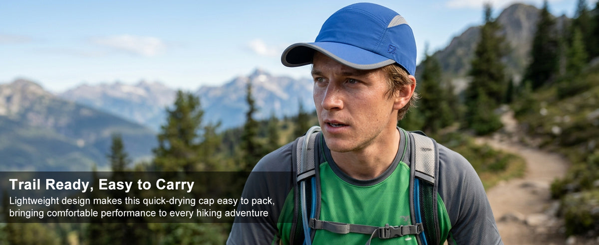 GADIEMKENSD UPF 50+ Reflective Outdoor Cap – Breathable, Quick-Dry, Adjustable for Men & Women