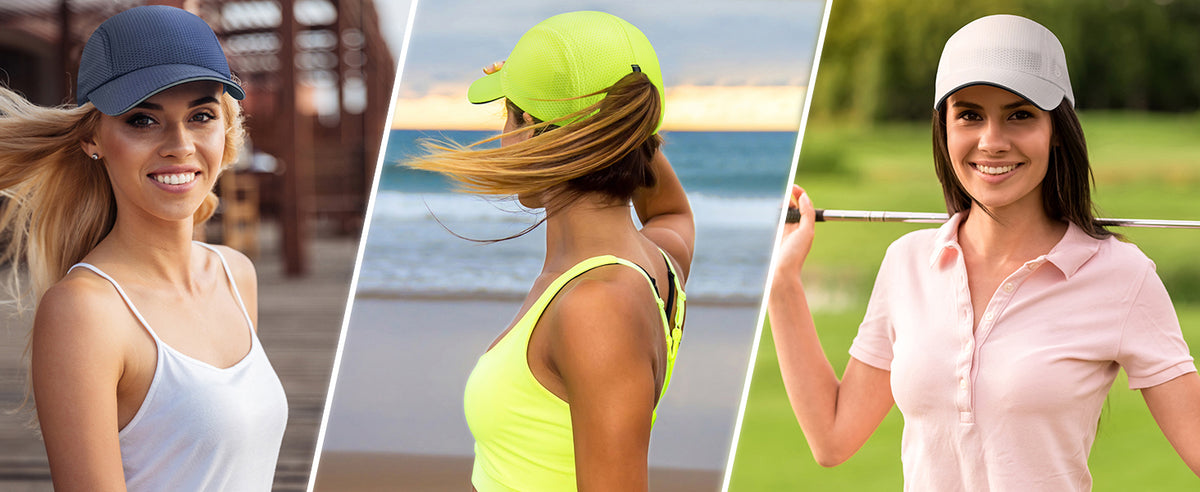 GADIEMKENSD Women's Race Day Running Cap Performance Mesh Hat - Excellent Ventilation, Lightweight, Reflective Safety