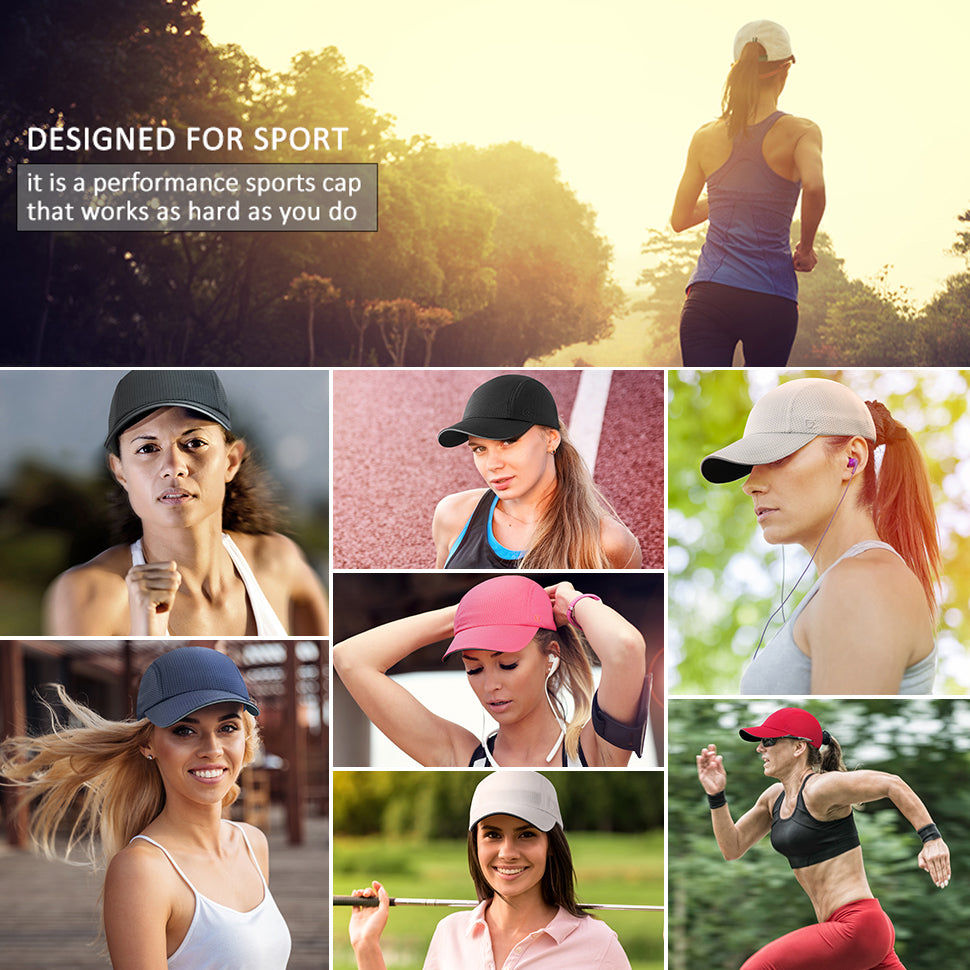 GADIEMKENSD Women's Race Day Running Cap Performance Mesh Hat - Excellent Ventilation, Lightweight, Reflective Safety