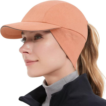GADIEMKENSD Women's Winter Running Hat – Reflective Ponytail, Fleece Lined for Cold Weather
