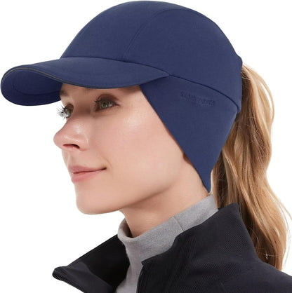 GADIEMKENSD Women's Winter Running Hat – Reflective Ponytail, Fleece Lined for Cold Weather