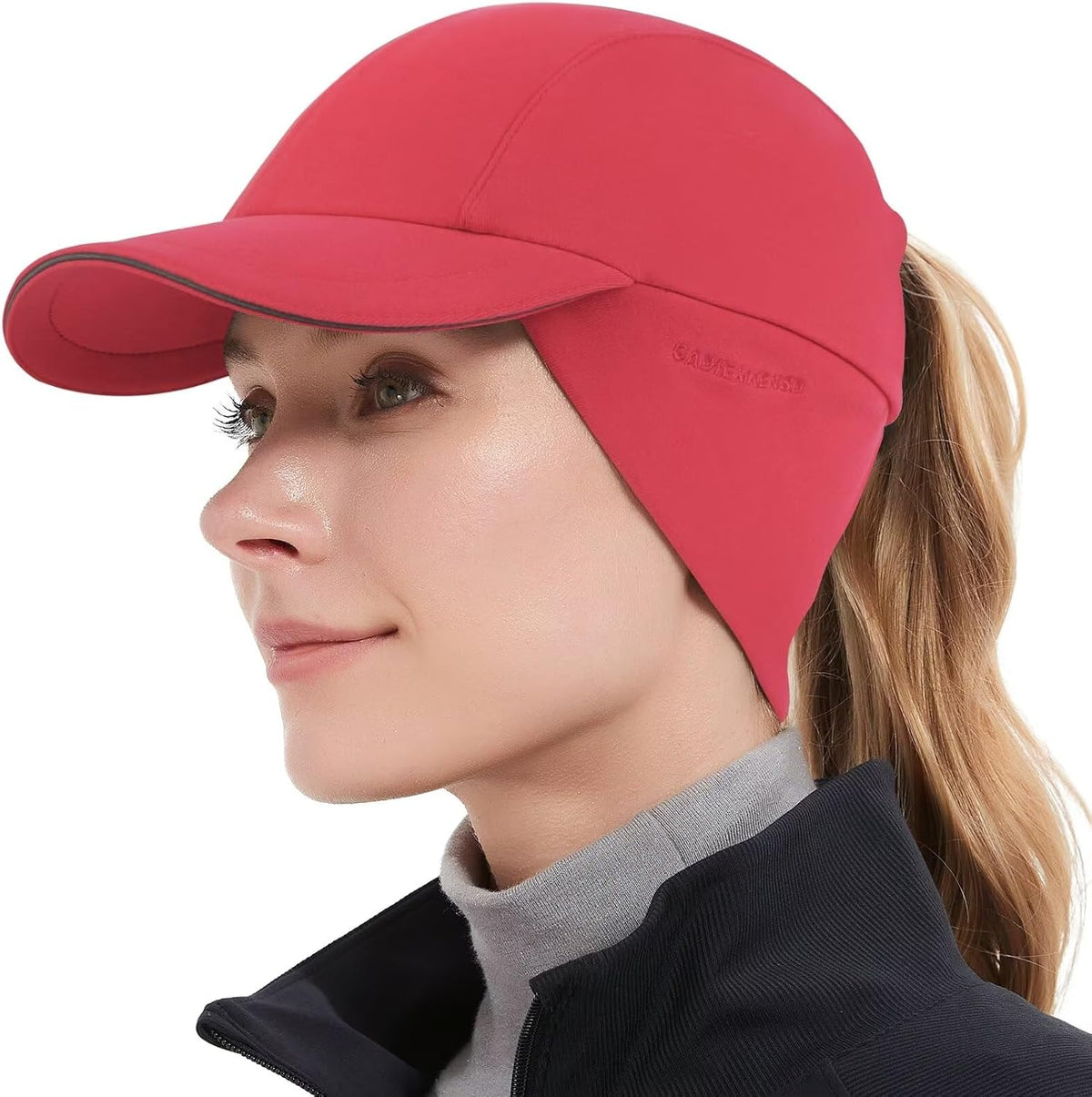 GADIEMKENSD Women's Winter Running Hat – Reflective Ponytail, Fleece Lined for Cold Weather