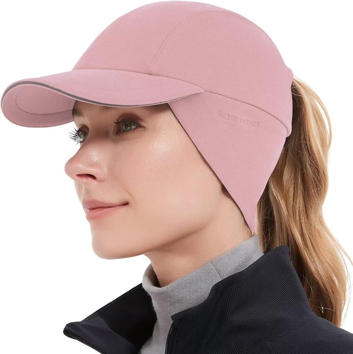 GADIEMKENSD Women's Winter Running Hat – Reflective Ponytail, Fleece Lined for Cold Weather