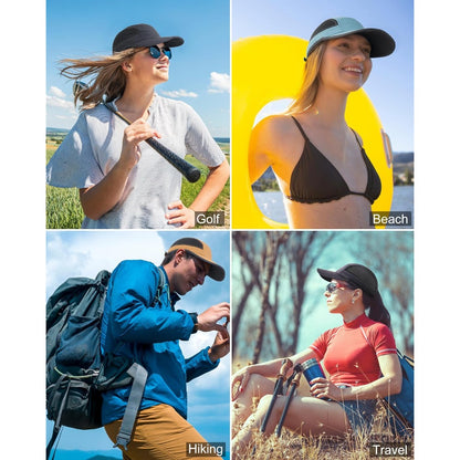 GADIEMKENSD Mens Folding Outdoor Hat Long Brim UPF 50+ Sun Protection