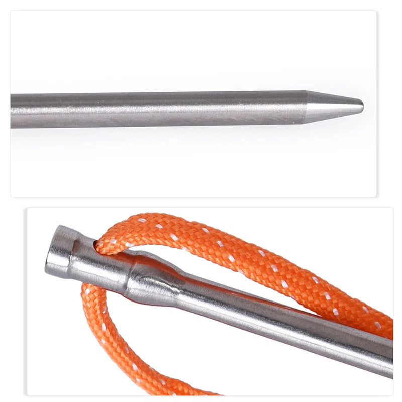 Boundless Voyage Titanium Pegs 165mm Camping Tent Stakes Heavy Duty Tent Nail Outdoor Picnic Tent Pin 4-8-12 pcs/lot Ti4005P