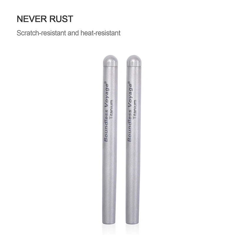 Boundless Voyage Titanium Chopsticks Camping Telescopic Chopsticks Portable Folding Tableware Outdoor Travel Picnic Food Cutlery