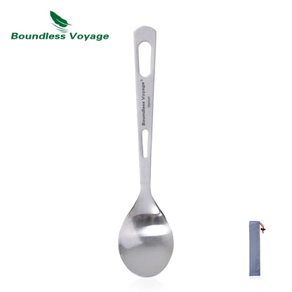 Boundless Voyage Titanium Camping Cutlery Lightweight Spoon Fork Spork Knife Outdoor Picnic Tableware, Travel Dinnerware for Hiking Backpacking Ti1043T