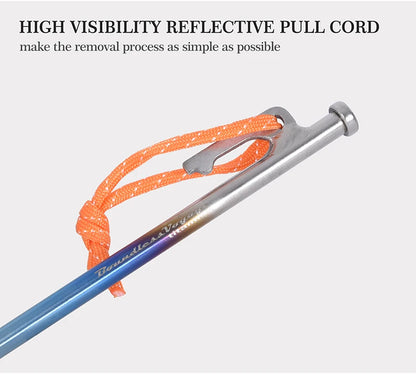 Boundless Voyage Titanium Alloy Tent Pegs Heavy Duty Metal Stakes for Hard Ground Camping Garden Fence & Net Fixing Durable Nail Ti4016P