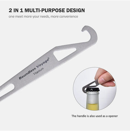 Boundless Voyage Titanium Spork Spoon with Bottle Opener 3 in 1 Outdoor Tableware Camping Cutlery Picnic Portable Flatware Ti1058T