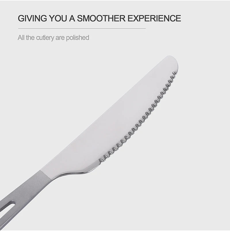 Boundless Voyage Titanium Camping Cutlery Lightweight Spoon Fork Spork Knife Outdoor Picnic Tableware, Travel Dinnerware for Hiking Backpacking Ti1043T